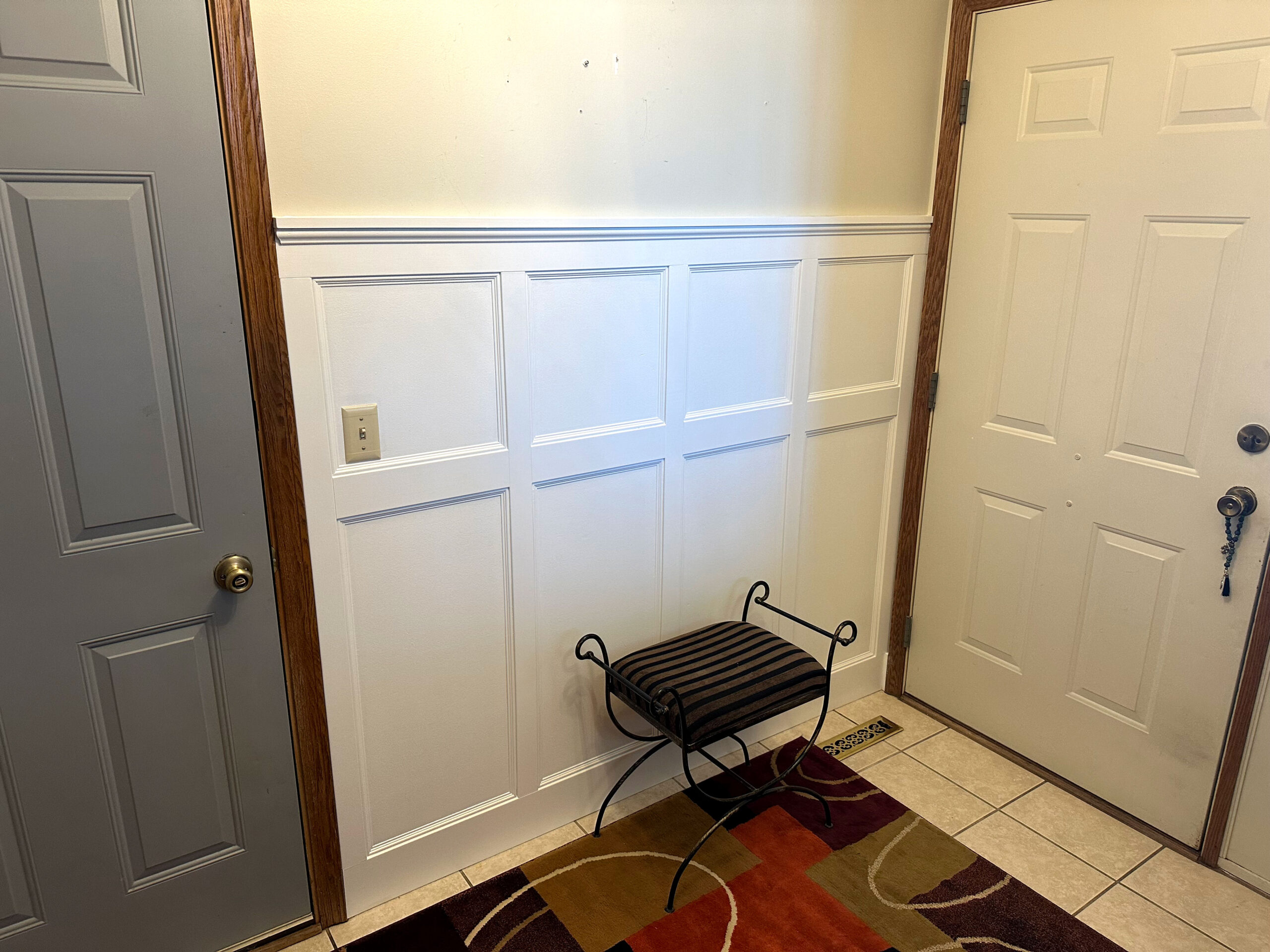 Wall Molding Installation in Entryway